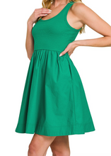 Load image into Gallery viewer, Green Sleeveless Tank Dress