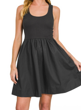Load image into Gallery viewer, Black Sleeveless Tank Dress