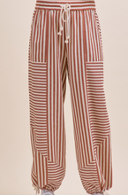 Load image into Gallery viewer, Pecan & Cream Stripe Relaxed Pants