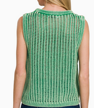 Load image into Gallery viewer, Green Fishnet Sweater Vest