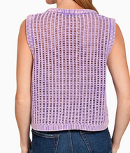 Load image into Gallery viewer, Lavender Fishnet Sweater Vest