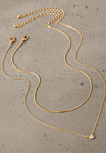 Load image into Gallery viewer, 2-Piece Snake Chain & Round CZ Bead Necklace