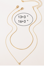 Load image into Gallery viewer, 2-Piece Snake Chain & Round CZ Bead Necklace