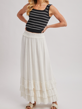 Load image into Gallery viewer, Black & White Stripe Scoop Neckline Sleeveless Sweater