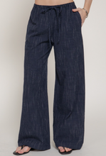 Load image into Gallery viewer, Navy Strope Gauze Pants