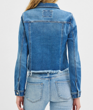 Load image into Gallery viewer, Medium Blue Denim Jacket w/ Fray Hem
