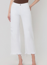 Load image into Gallery viewer, White Crop Wide-Leg Jeans