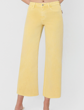 Load image into Gallery viewer, Baby Yellow Crop Wide-Leg Jeans