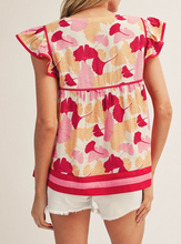 Load image into Gallery viewer, Pink Mix Ruffle & Scallop Trim Babydoll Top
