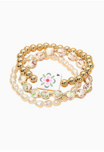 Load image into Gallery viewer, Mahjong Floral Pearl Bead Stretch Bracelet Set