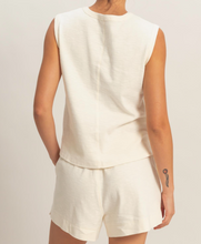 Load image into Gallery viewer, Cream Sleeveless Shirt w/ Pocket
