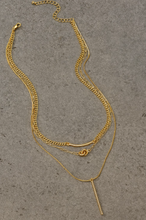 Load image into Gallery viewer, 3-Chain Bar, Knot, & Stick Necklace
