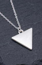 Load image into Gallery viewer, Silver Triangle Pendant Necklacce