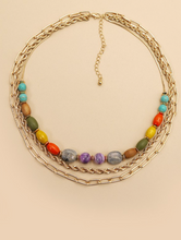 Load image into Gallery viewer, Multi-Layer Beads & Chunky Chains Necklace