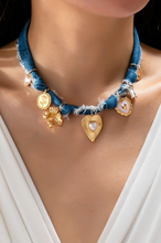 Load image into Gallery viewer, Denim & Charms Necklace