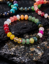 Load image into Gallery viewer, Multi Color Agate Stone Stretchy Braclet