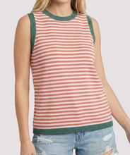 Load image into Gallery viewer, Orange & Green Stripe Tank Sweater