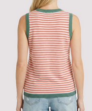 Load image into Gallery viewer, Orange & Green Stripe Tank Sweater