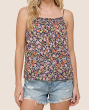 Load image into Gallery viewer, Navy & Multi-Color Floral Print Tank