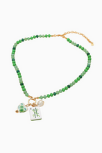 Load image into Gallery viewer, Mahjong Bead Necklace with Tile, Heart, & Pearl Charm