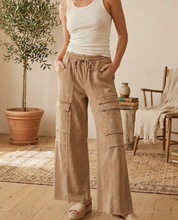 Load image into Gallery viewer, Taupe Scuba Mineral Washed Cargo Lounge Pants