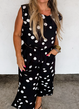 Load image into Gallery viewer, Black & White Polka Dot Comfy Sets