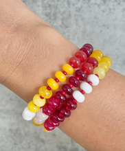 Load image into Gallery viewer, KC Chiefs Gemstone Bead Bracelet
