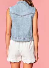 Load image into Gallery viewer, Denim Front Bow Sleeveless Vest/Jacket