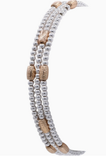 Load image into Gallery viewer, Polished Metal Beaded Stretch Bracelet Set