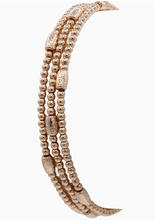 Load image into Gallery viewer, Polished Metal Beaded Stretch Bracelet Set