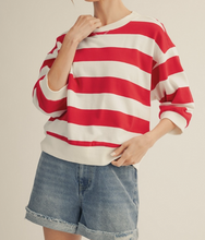 Load image into Gallery viewer, Classic Red Stripe Pullover