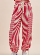 Load image into Gallery viewer, Red Stripe Parachute Pants