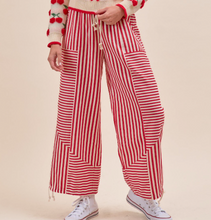 Load image into Gallery viewer, Red Stripe Parachute Pants