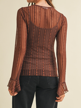 Load image into Gallery viewer, Chocolate Ruffle Lace Top