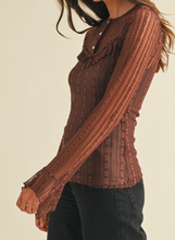 Load image into Gallery viewer, Chocolate Ruffle Lace Top