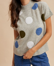 Load image into Gallery viewer, Gray Dot Mock Neck Sweater
