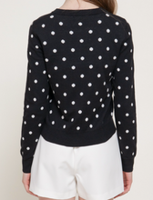 Load image into Gallery viewer, Black & White Polka Dot Cardigan