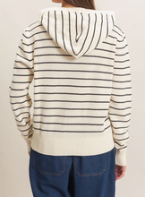 Load image into Gallery viewer, Black Stripe Hooded Sweater