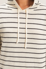Load image into Gallery viewer, Black Stripe Hooded Sweater
