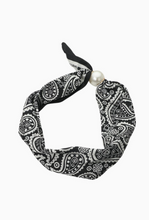Load image into Gallery viewer, Black Paisley Scarf Necklace