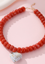 Load image into Gallery viewer, Brown Vintage Heart Beaded Necklace