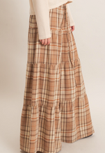 Load image into Gallery viewer, Mocha Plaid Tiered Pants