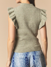Load image into Gallery viewer, Oatmeal Sleeveless Ruffle Sweater