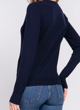 Load image into Gallery viewer, Navy Long Sleeve Crew Neck Sweater