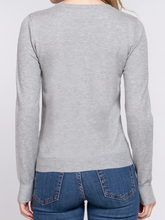 Load image into Gallery viewer, Grey Long Sleeve Crew Neck Sweater