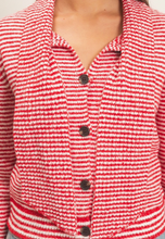 Load image into Gallery viewer, Red Stripe Scarf Cardigan