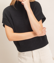 Load image into Gallery viewer, Black Mock Neck Sweater Vest