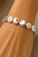 Load image into Gallery viewer, Mixed Metal Disc Stretch Bracelet