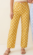 Load image into Gallery viewer, Yellow Polka Dot Straight Leg Pants