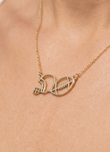 Load image into Gallery viewer, Gold Football & Helmet Necklace